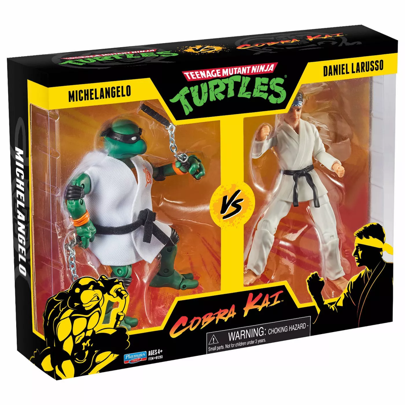 TMNT Ninja Turtles Cobra Kai Michelangelo Vs Daniel Larusso 2 Pack Action Figure - Tistaminis