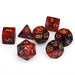 Chessex MINI GEMINI 7-DIE SET PURPLE-RED/GOLD New - Tistaminis