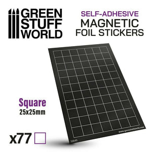 Green Stuff World Magnetic Precut Sizes - Adhesive Squares 25x25mm New - Tistaminis
