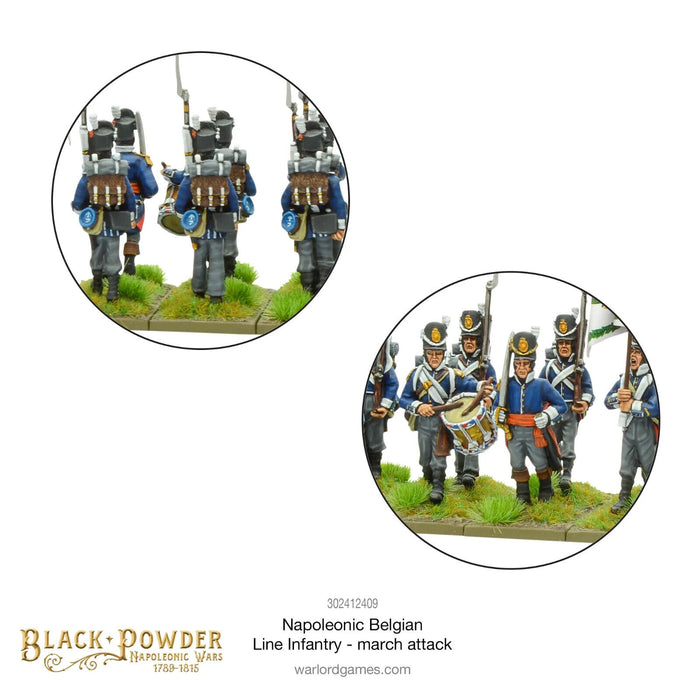 Black Powder Epic Battles Napoleonic Belgian Line Infantry (march attack) New - Tistaminis