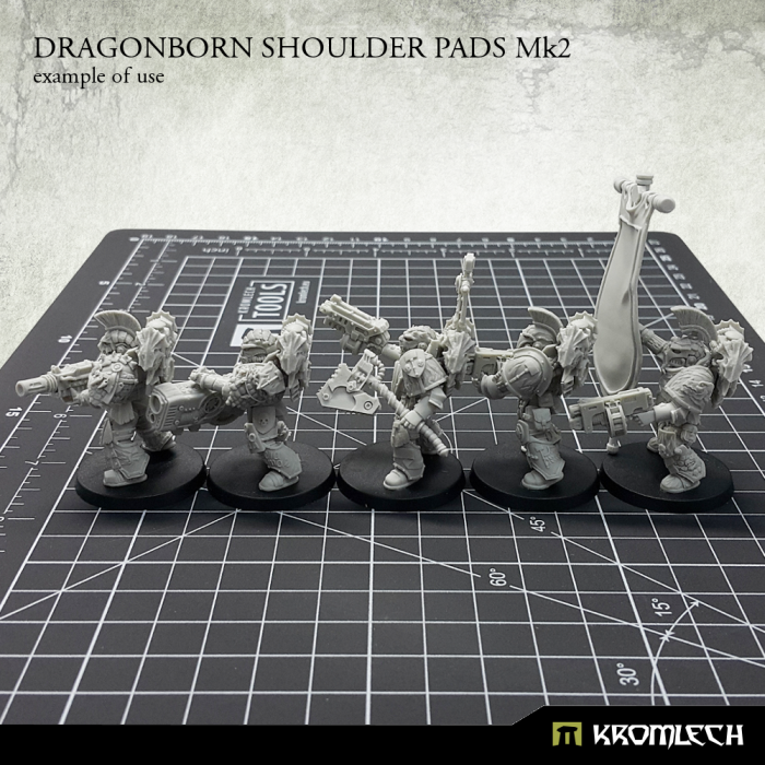 Kromlech Dragonborn Shoulder Pads Mk2 (10) New - TISTA MINIS