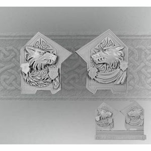 Scibor Miniatures Wolf Decorated Plates set2 (2)  New - TISTA MINIS