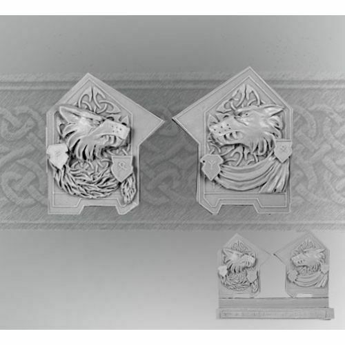Scibor Miniatures Wolf Decorated Plates set2 (2)  New - TISTA MINIS