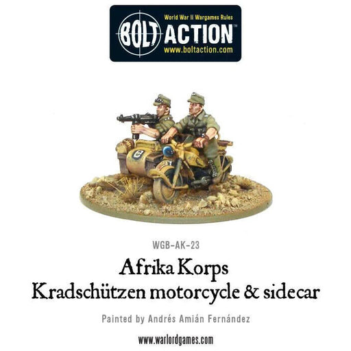 Bolt Action German Afrika Korps Kradschutzen Motorcycle & sidecar New - Tistaminis