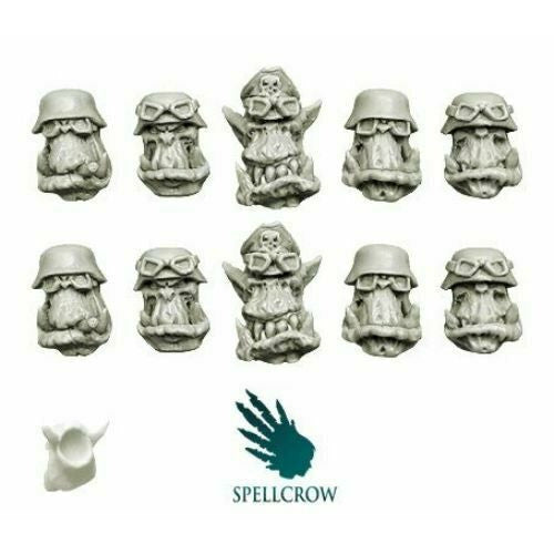 Spellcrow Orcs Blitzkrieg Heads in Goggles - SPCB5103 - TISTA MINIS