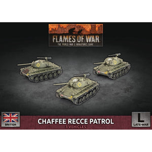 Flames of War British Chaffee Recce Patrol (3x Plastic) Nov 12 Pre-Order - Tistaminis