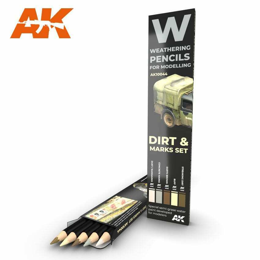 AK Interactive Watercolor Pencil Set Splashes, Dirt And Stains New - TISTA MINIS