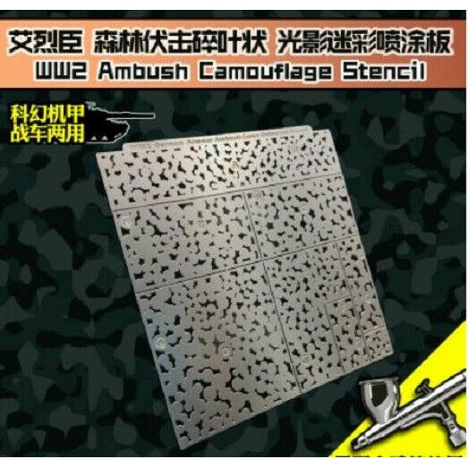Warhammer Military WW2 Ambush Camouflage Metal Airbrush Stencil - TISTA MINIS