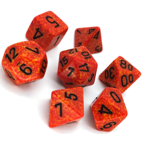 Chessex Speckled Fire 7pc Dice Set CHX25303 New - TISTA MINIS
