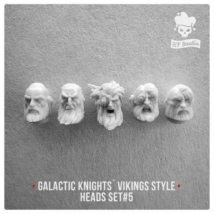 Artel W - KF Studio	Galactic Knights Viking Style Heads Set#5 New - Tistaminis