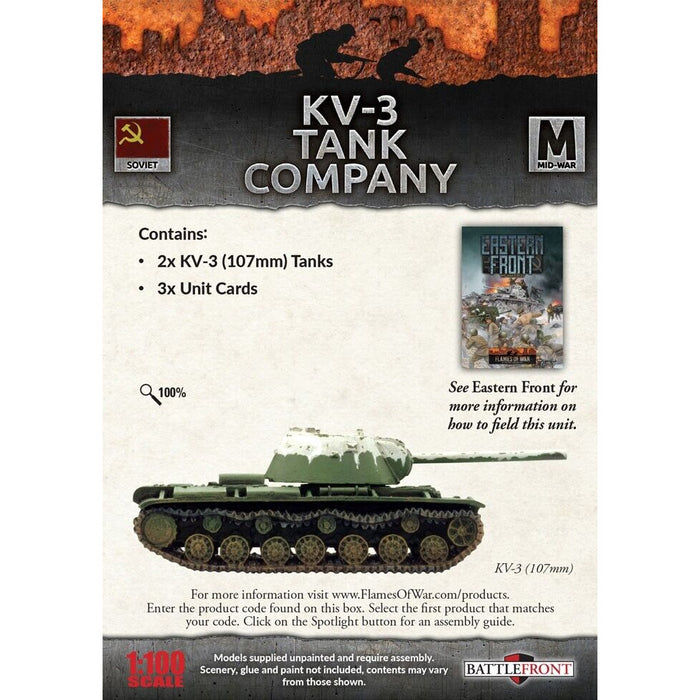 Flames of War KV-3 Tank Company (x2) New - Tistaminis