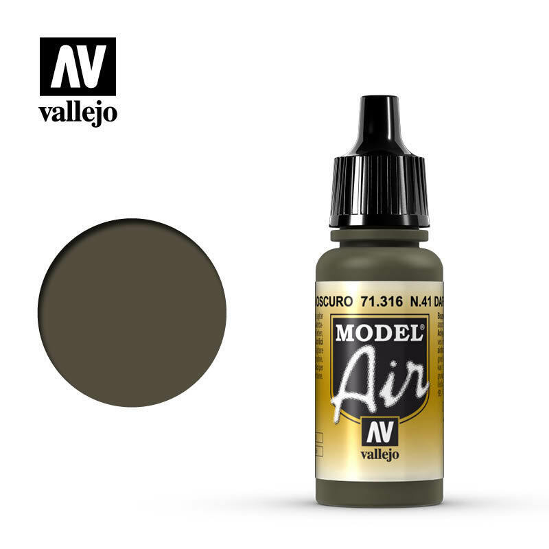 Vallejo Model Air Paint N.41 Dark Olive Drab (71.316) - Tistaminis
