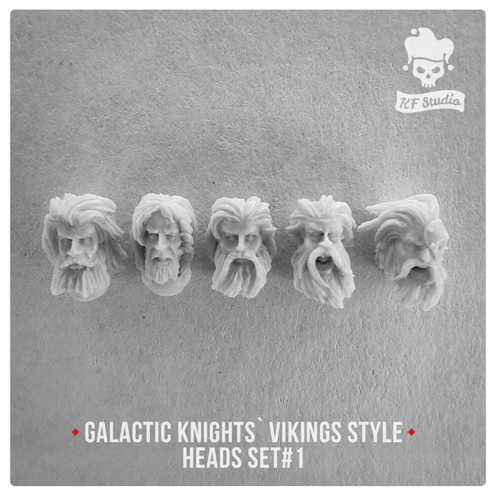 Artel W - KF Studio	Galactic Knights Viking Style Heads Set#1 New - Tistaminis