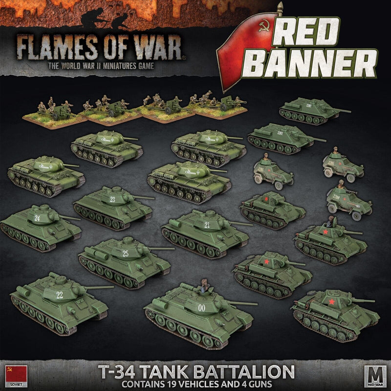 Flames of War	Red Banner T-34 Tank Battalion Army Deal Aug 20 Pre-Order - Tistaminis