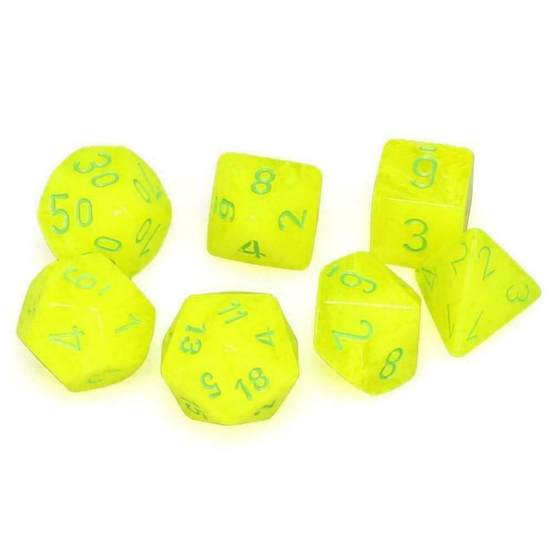Chessex Dice Vortex: 7Pc Electric Yellow/Green - CHX27422 New - TISTA MINIS