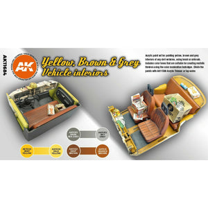 AK Interactive 3G Grey Yellow Brown Interiors New - Tistaminis