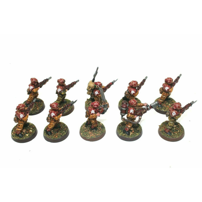 Warhammer Imperial Guard Cadian Shock Troopers With Flamer Well Painted JYS18 - Tistaminis