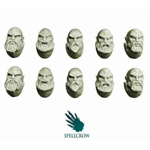 Spellcrow Space Knights Heads with Beards  - SPCB5844 - TISTA MINIS