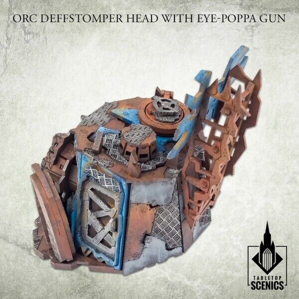 Kromlech Orc Deffstomper Head with Eye-Poppa Gun New - TISTA MINIS