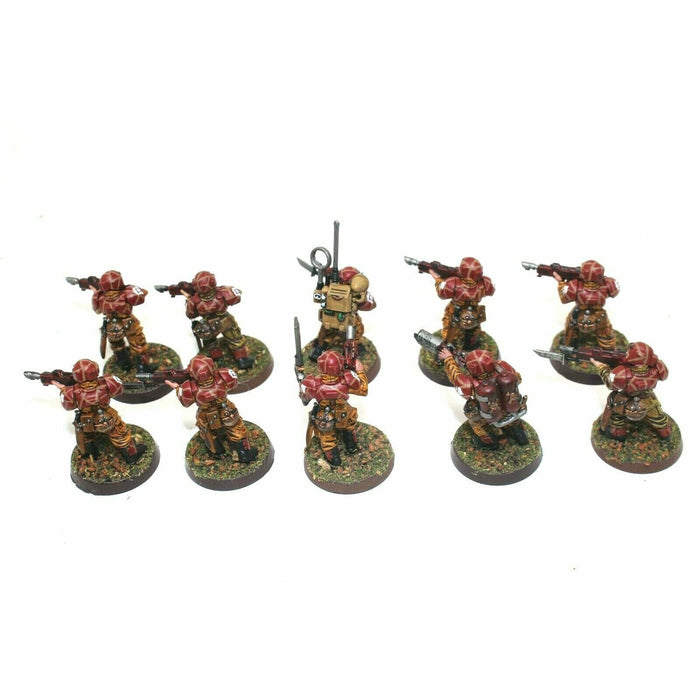 Warhammer Imperial Guard Cadian Shock Troopers With Flamer Well Painted JYS18 - Tistaminis