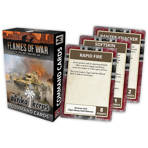 Flames of War	Afrika Korps Command Cards New - Tistaminis