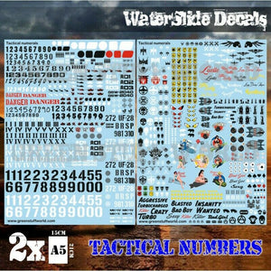Green Stuff World Decal sheets - TACTICAL NUMBERS New - Tistaminis