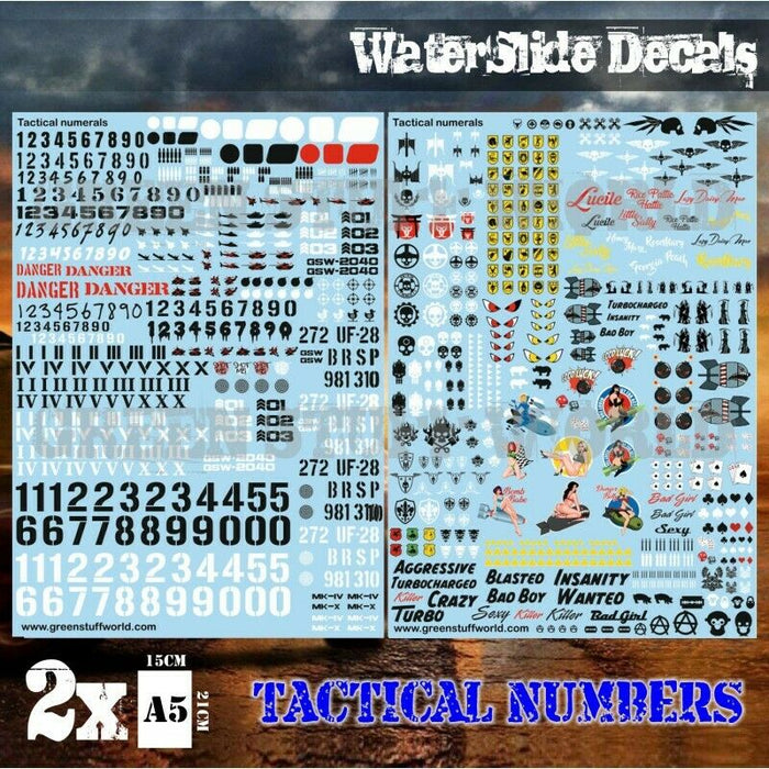 Green Stuff World Decal sheets - TACTICAL NUMBERS New - Tistaminis