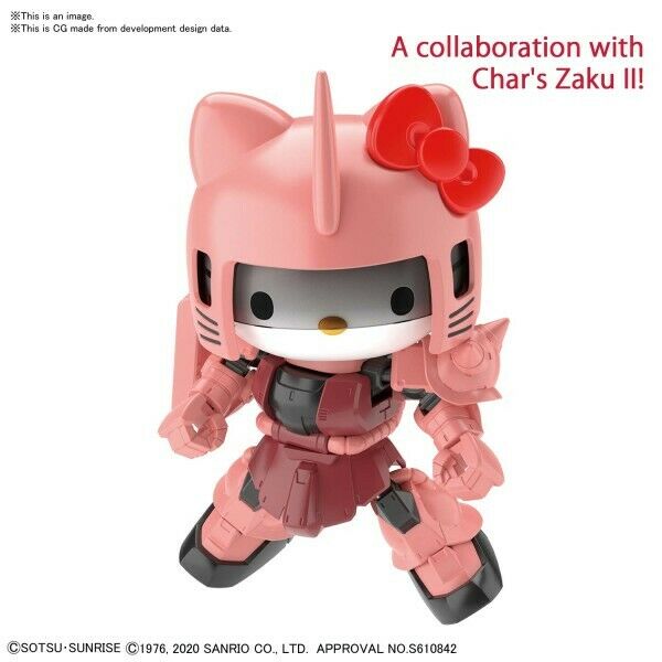 Bandai HELLO KITTY/MS-06S CHAR'S ZAKUII [SD GUNDAM CROSS SILHOUETTE] New - TISTA MINIS