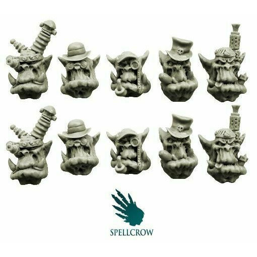 Spellcrow Orcs Steampunk Heads - SPCB5119 - TISTA MINIS