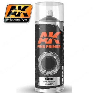 AK Interactive Fine Primer Black Spray 200ML - New - TISTA MINIS