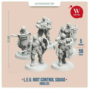 Artel Miniatures - L.E.U Riot Control Squad (Males) 28mm New - TISTA MINIS