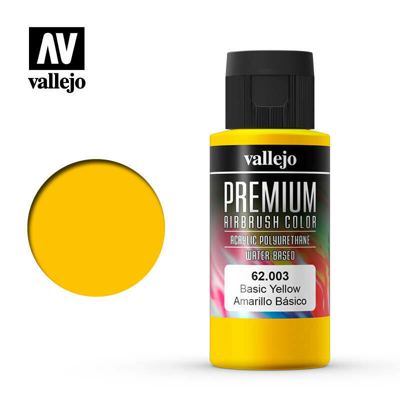 Vallejo Premium Color Paint Basic Yellow - VAL62003 - Tistaminis