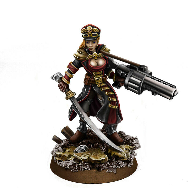 Wargames Exclusive IMPERIAL SOLDIER FEMALE COMMISSAR WITH GRENADE LAUNCHER New - TISTA MINIS