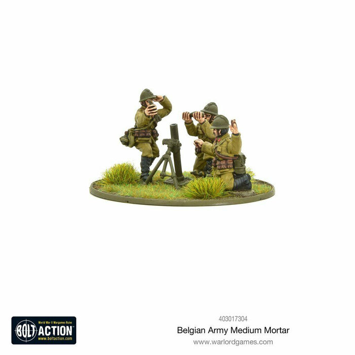 Bolt Action Belgian Army Medium Mortar New - TISTA MINIS