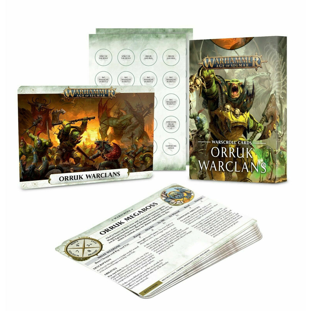Warhammer Age of Sigmar WARSCROLL CARDS: ORRUK WARCLANS New | TISTAMINIS