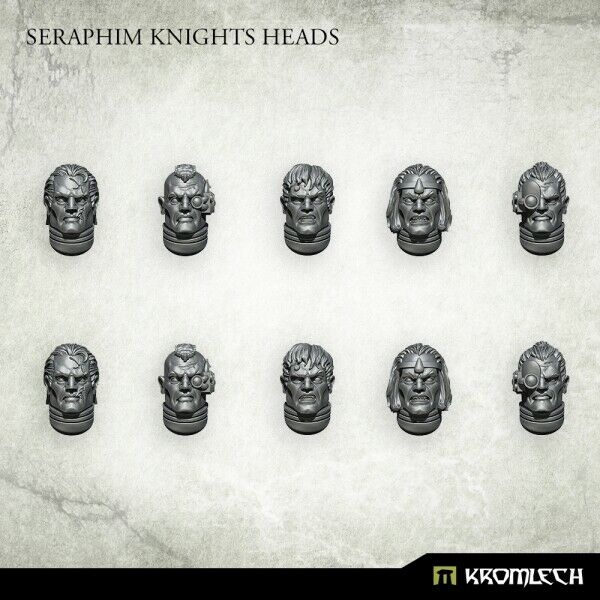 Kromlech Seraphim Knights Heads (10) New - Tistaminis