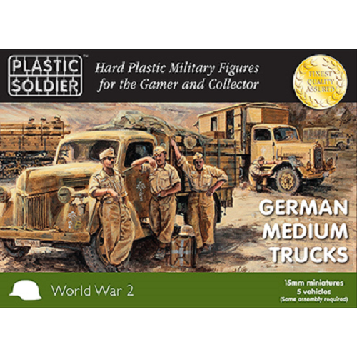 Plastic Soldier Company 15MM GERMAN MEDIUM TRUCKS New - TISTA MINIS