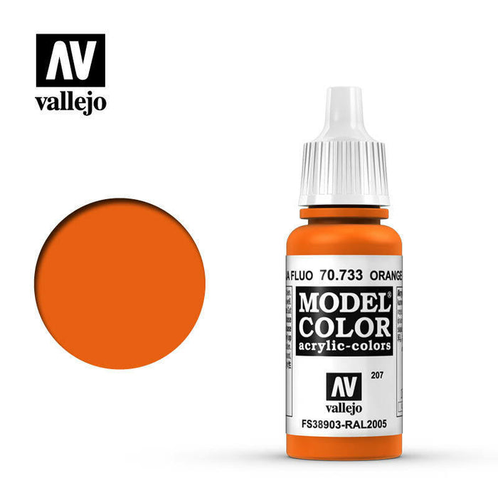 Vallejo Model Colour Paint Orange Fluorescent (70.733) - Tistaminis