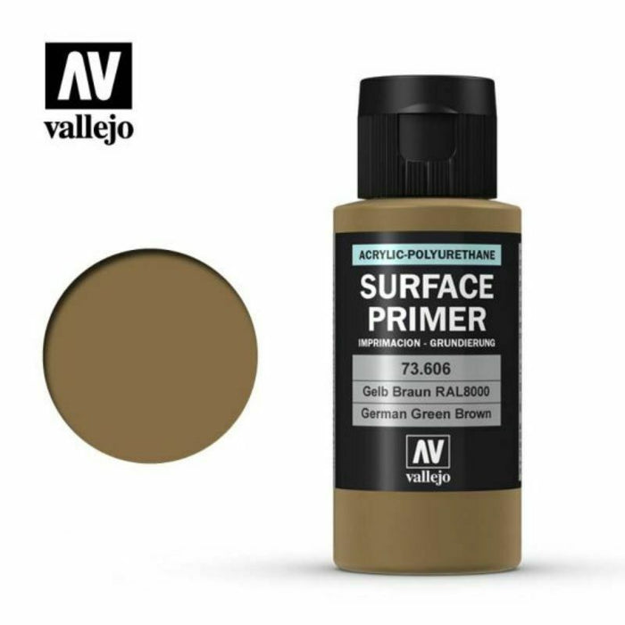 Vallejo Surface Primer Acrylic- German Green Brown RAL 8000 60ml - TISTA MINIS