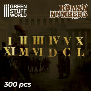 Green Stuff World Roman Numbers - 300 Numbers New - TISTA MINIS