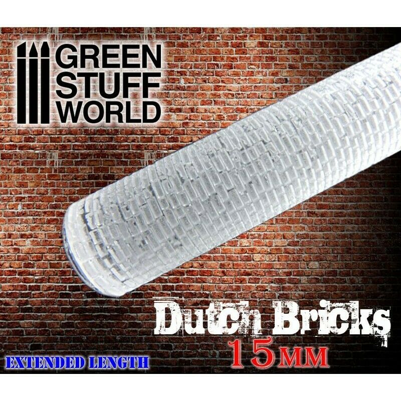 Green Stuff World Rolling Pin DUTCH Bricks 15mm New - TISTA MINIS