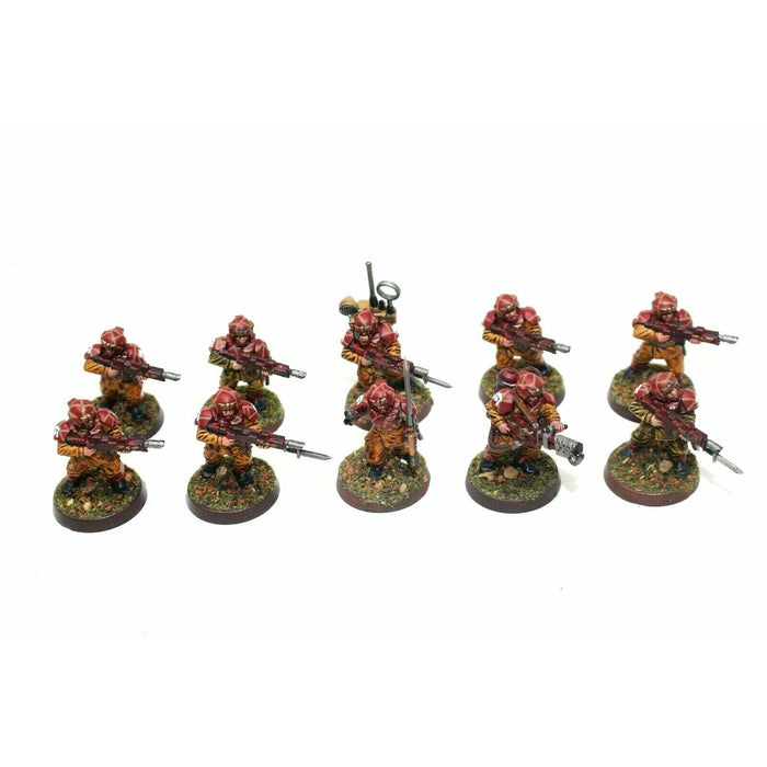 Warhammer Imperial Guard Cadian Shock Troopers With Flamer Well Painted JYS18 - Tistaminis