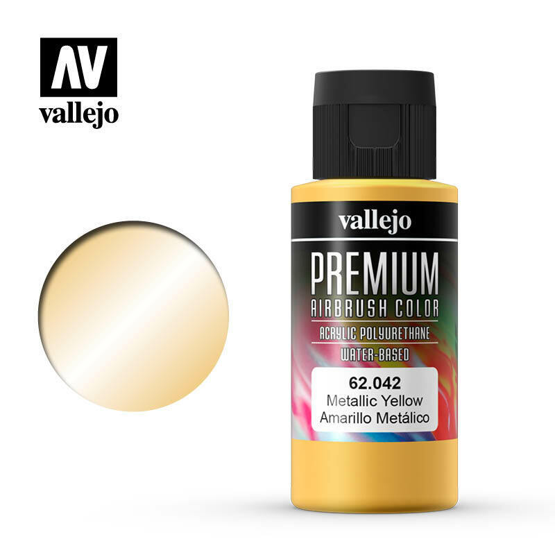 Vallejo Premium Color Paint Metallic Yellow - VAL62042 - Tistaminis