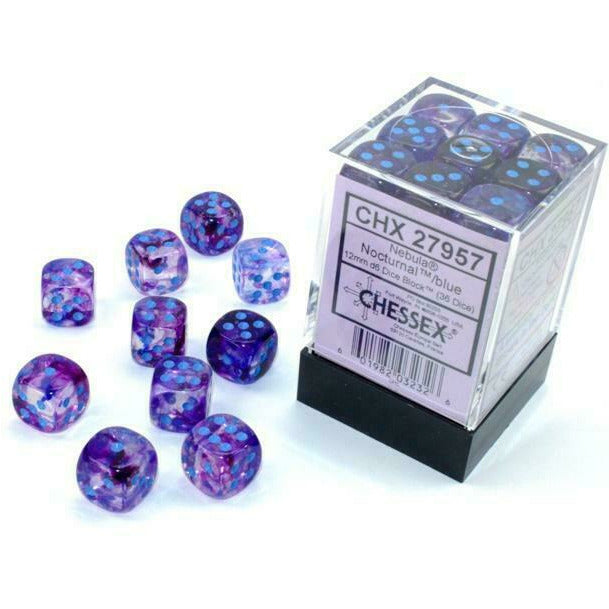 Chessex Nebula: 36D6 Nocturnal/Blue Luminary New - TISTA MINIS