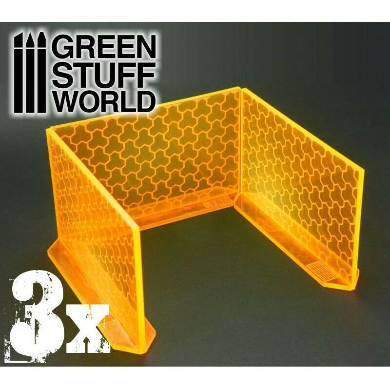 Green Stuff World 3x Big Energy Walls - Phosphorescent Orange New - TISTA MINIS