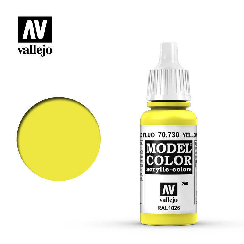 Vallejo Model Colour Paint Yellow Fluorescent (70.730) - Tistaminis