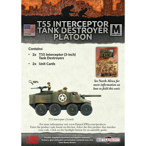 Flames of War American	T55 (3-inch) Interceptor Tank Destroyers (x2) New - Tistaminis