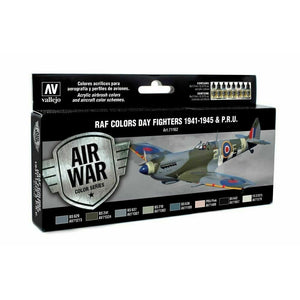 Vallejo VAL71162 WWII RAF DAY FIGHTERS MODEL AIR (8 COLOUR SET)  Paint Set New - TISTA MINIS