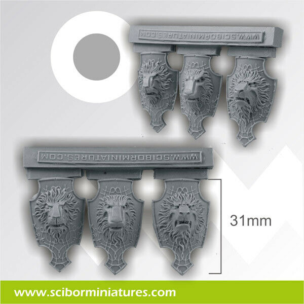 Scibor Miniatures Lion Big Shields (3) New - TISTA MINIS