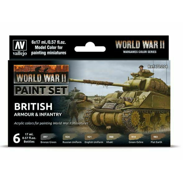 Vallejo WWII British Armour Paint Set - TISTA MINIS